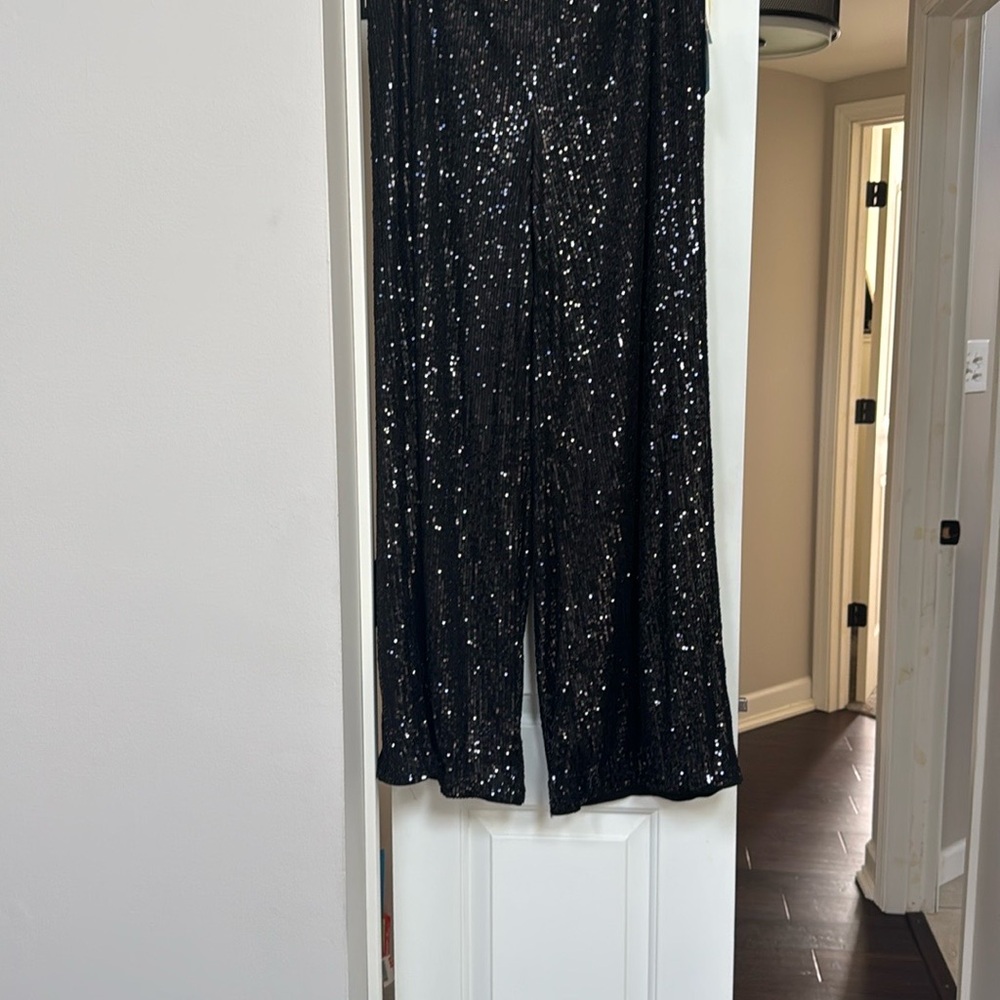 Cece Women's Pull On Wide Leg Sequin Pants NWT - Picture 6 of 6